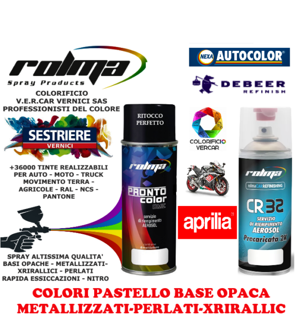 APRILIA PASTELLO B.OPACA-METALLIZZATI-PERLATI-XRIRALLIC