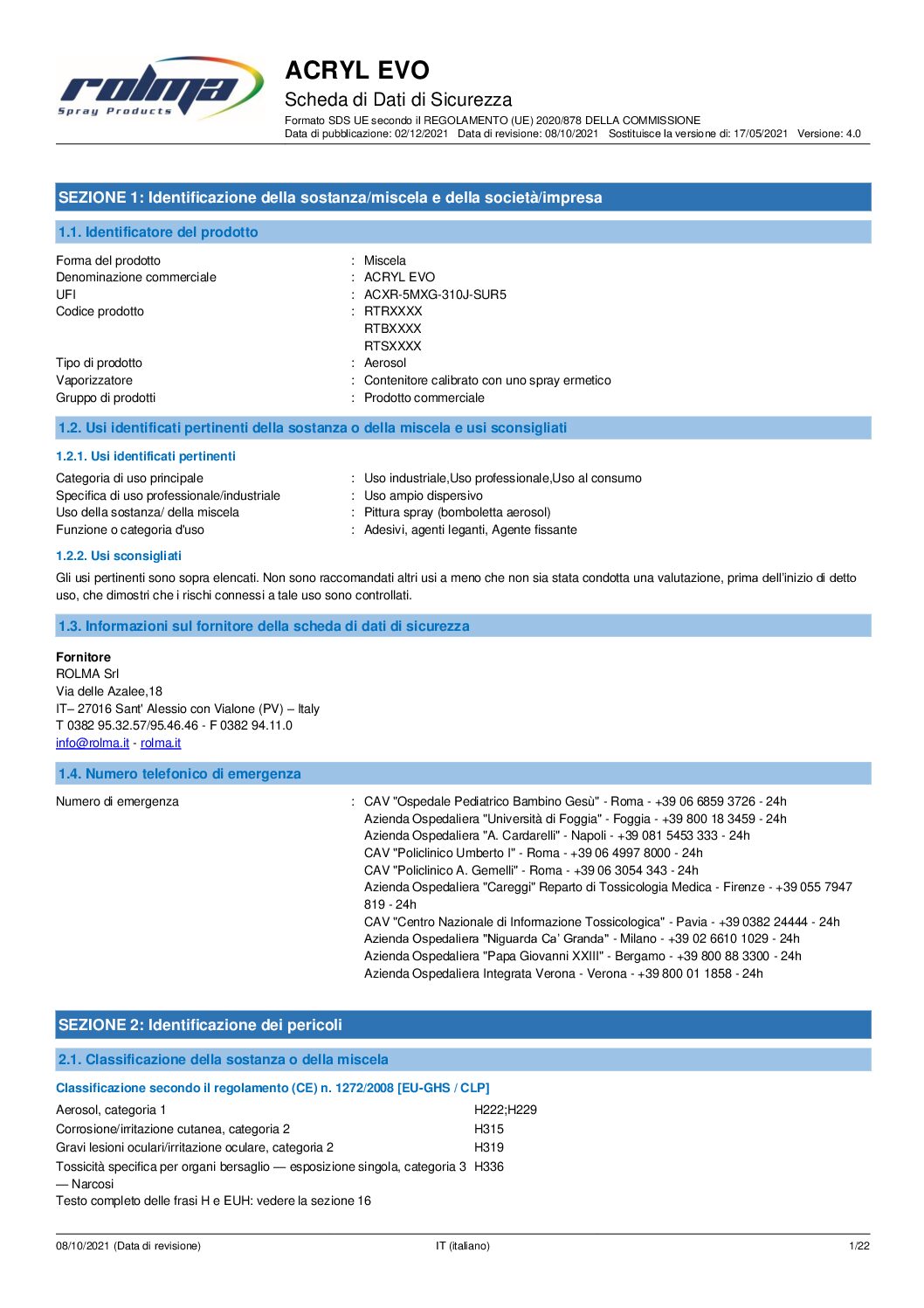 ROLMA – ACRYLEVO OPACO ML 400