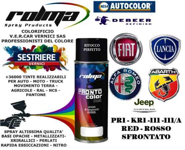 FIAT - PR1 - KR1 - 111/A  - RED/ROSSO SFRONTATO/ROSSO ARGILLA