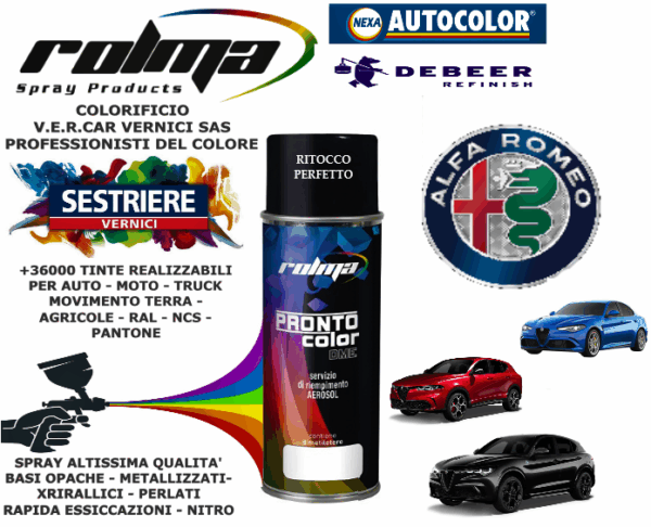 ALFA ROMEO - STELVIO - TONALE - GIULIA  601 - PX8 - DX8 - RXN - PXN NERO CATTIVO - immagine 12
