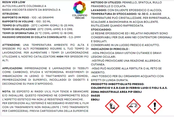 RESIN VER LOW - RESINA EPOSSIDICA BICOMPONENTE TRASPARENTE KIT - immagine 11